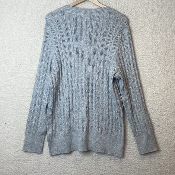 NWT Charter Club Womens Silver Tinsel Longsleeve Stretch Sweater Top XXL PLUS - Picture 6 of 6